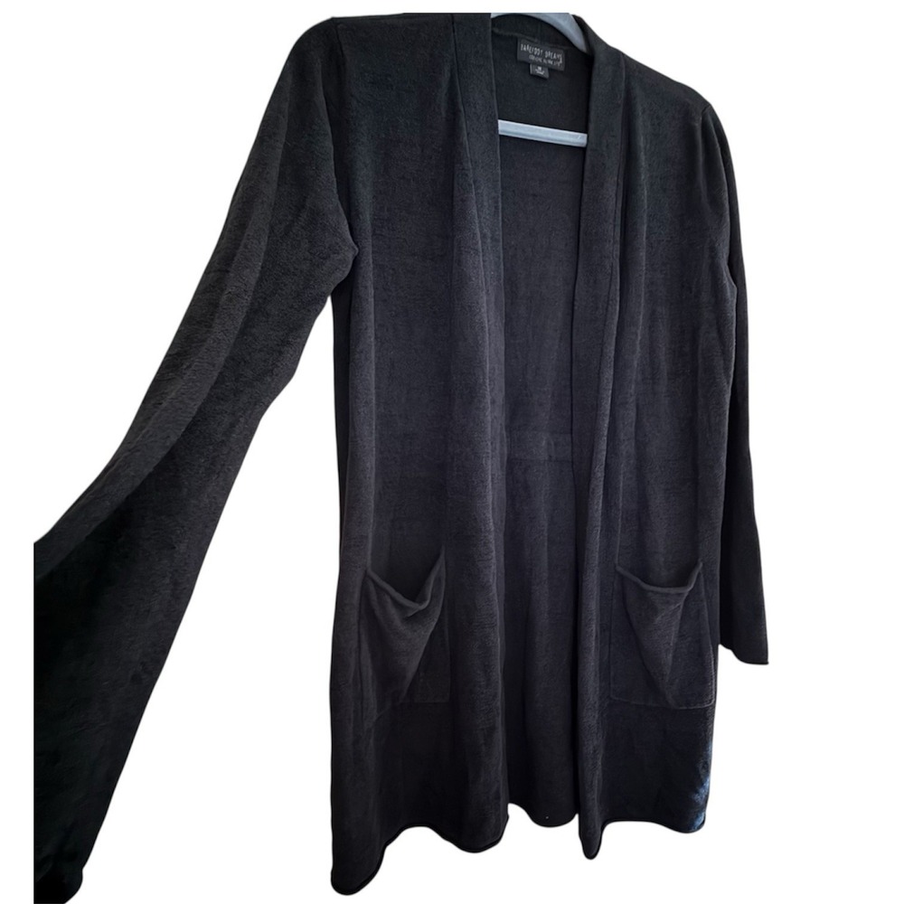 Women's Barefoot Dreams Cozychic Ultra Lite Black Cardigan M Elevated Casual